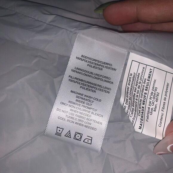 Women's Light Gray faux fur puffer jacket by Andrew Marc, size L spring wear - Picture 9 of 16